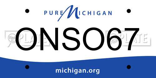 ONSO67 Michigan License Plate