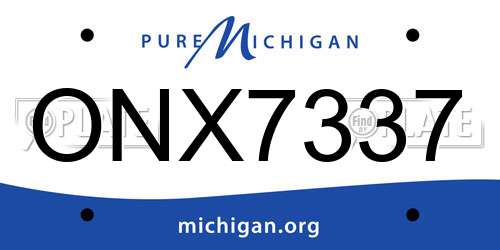 ONX7337 Michigan License Plate