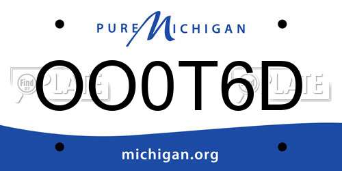 OO0T6D Michigan License Plate
