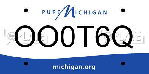 OO0T6Q Michigan License Plate