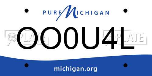 OO0U4L Michigan License Plate