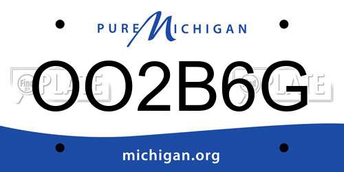 OO2B6G Michigan License Plate