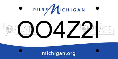 OO4Z2I Michigan License Plate