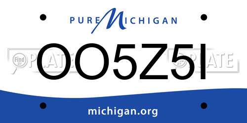 OO5Z5I Michigan License Plate