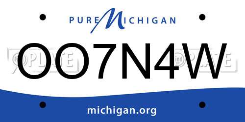 OO7N4W Michigan License Plate