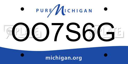 OO7S6G Michigan License Plate