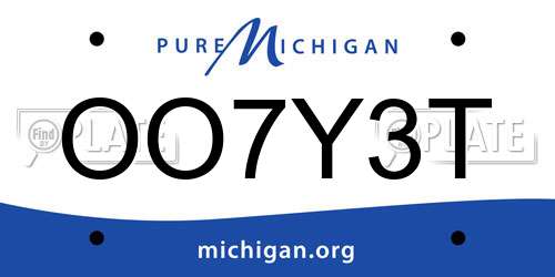OO7Y3T Michigan License Plate