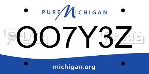 OO7Y3Z Michigan License Plate
