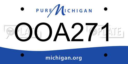 OOA271 Michigan License Plate