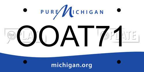 OOAT71 Michigan License Plate