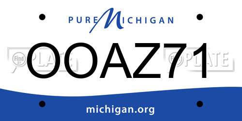 OOAZ71 Michigan License Plate