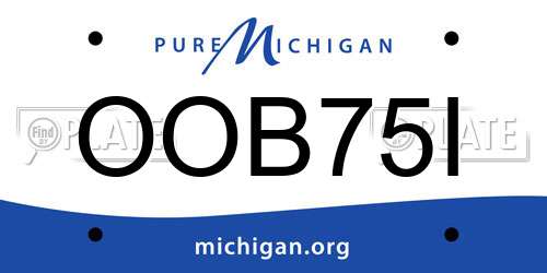 OOB75I Michigan License Plate