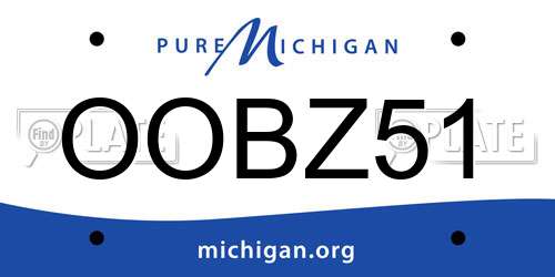 OOBZ51 Michigan License Plate