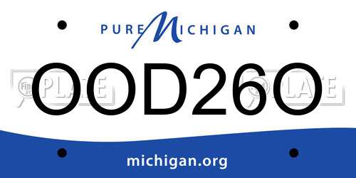 OOD26O Michigan License Plate