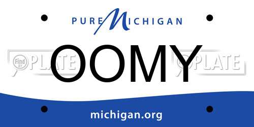 OOMY Michigan License Plate