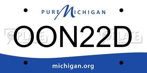 OON22D Michigan License Plate