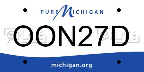 OON27D Michigan License Plate
