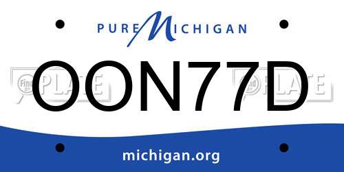 OON77D Michigan License Plate