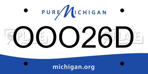 OOO26D Michigan License Plate