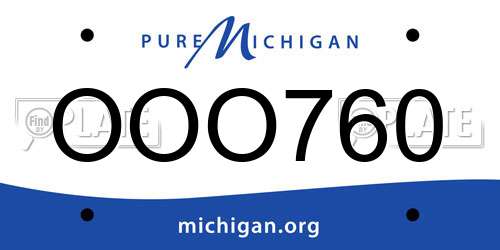 OOO760 Michigan License Plate