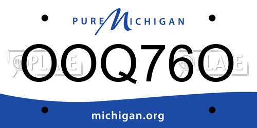 OOQ76O Michigan License Plate