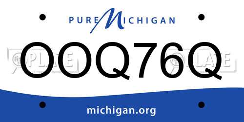 OOQ76Q Michigan License Plate