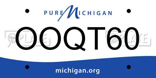 OOQT60 Michigan License Plate