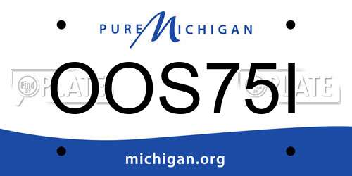 OOS75I Michigan License Plate