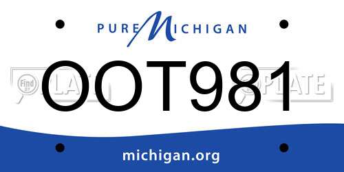 OOT981 Michigan License Plate