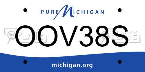 OOV38S Michigan License Plate