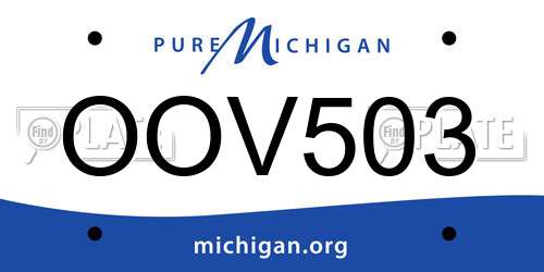 OOV503 Michigan License Plate