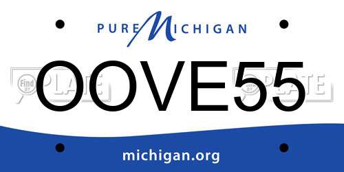 OOVE55 Michigan License Plate