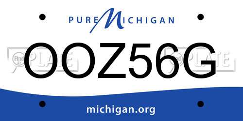 OOZ56G Michigan License Plate