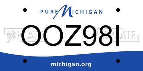 OOZ98I Michigan License Plate