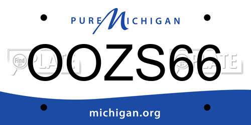 OOZS66 Michigan License Plate