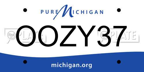 OOZY37 Michigan License Plate