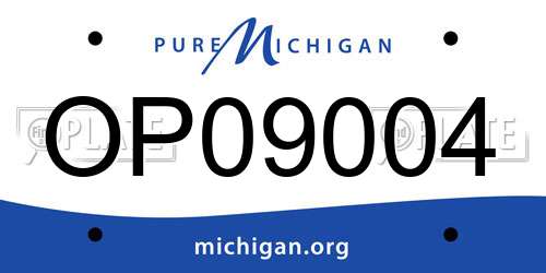 OP09004 Michigan License Plate