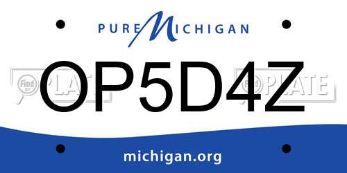 OP5D4Z Michigan License Plate