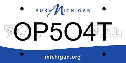 OP5O4T Michigan License Plate