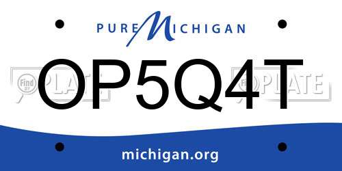OP5Q4T Michigan License Plate