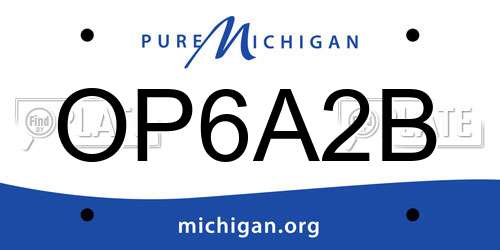 OP6A2B Michigan License Plate