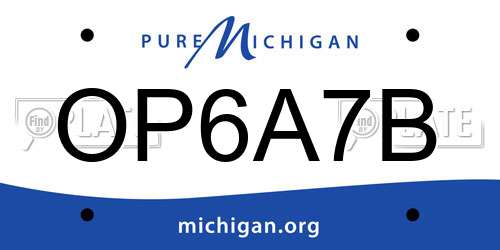 OP6A7B Michigan License Plate