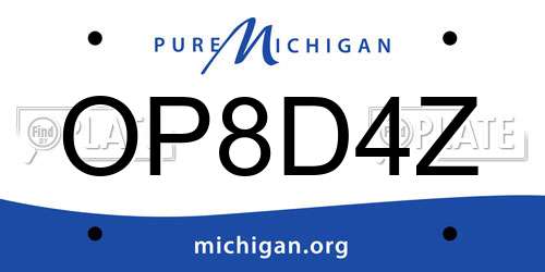 OP8D4Z Michigan License Plate
