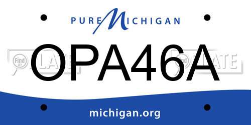 OPA46A Michigan License Plate