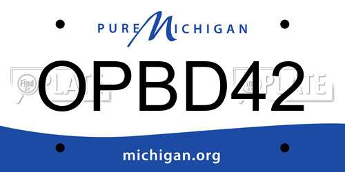 OPBD42 Michigan License Plate