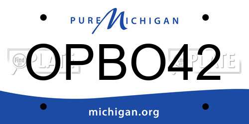 OPBO42 Michigan License Plate