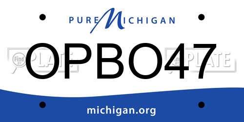OPBO47 Michigan License Plate
