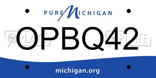 OPBQ42 Michigan License Plate
