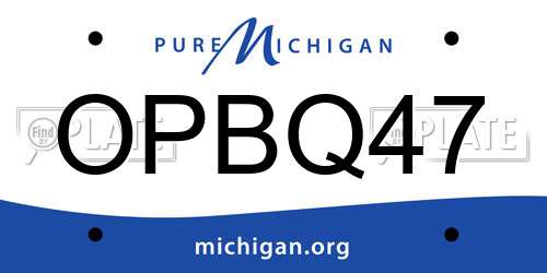 OPBQ47 Michigan License Plate