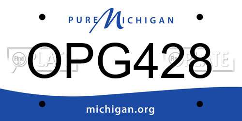 OPG428 Michigan License Plate
